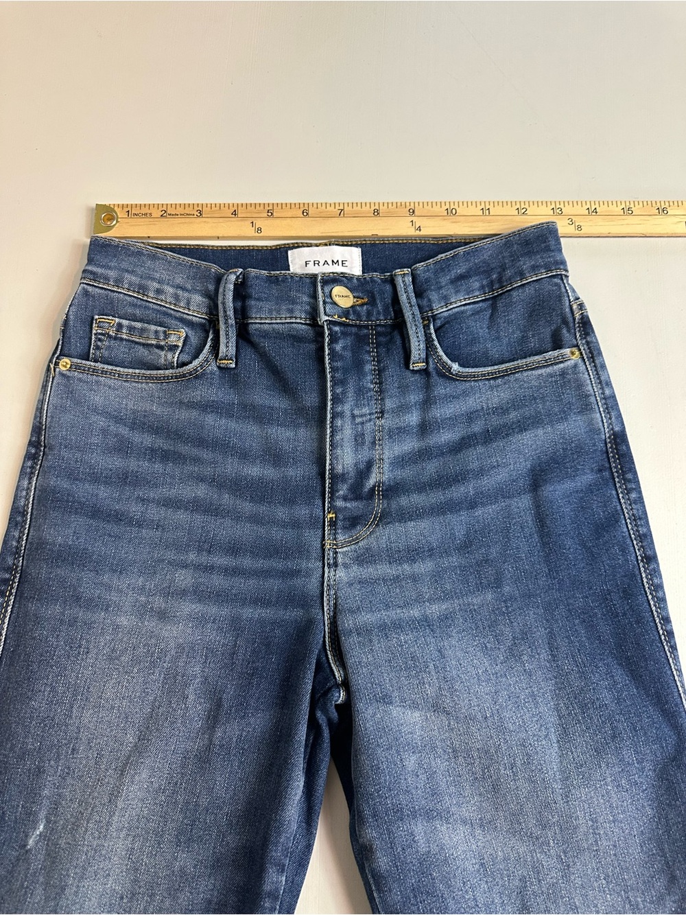 Frame Le Sylvie Crop Straight Leg Distressed Mid Rise Stretch Jeans Size 25 - Picture 8 of 15